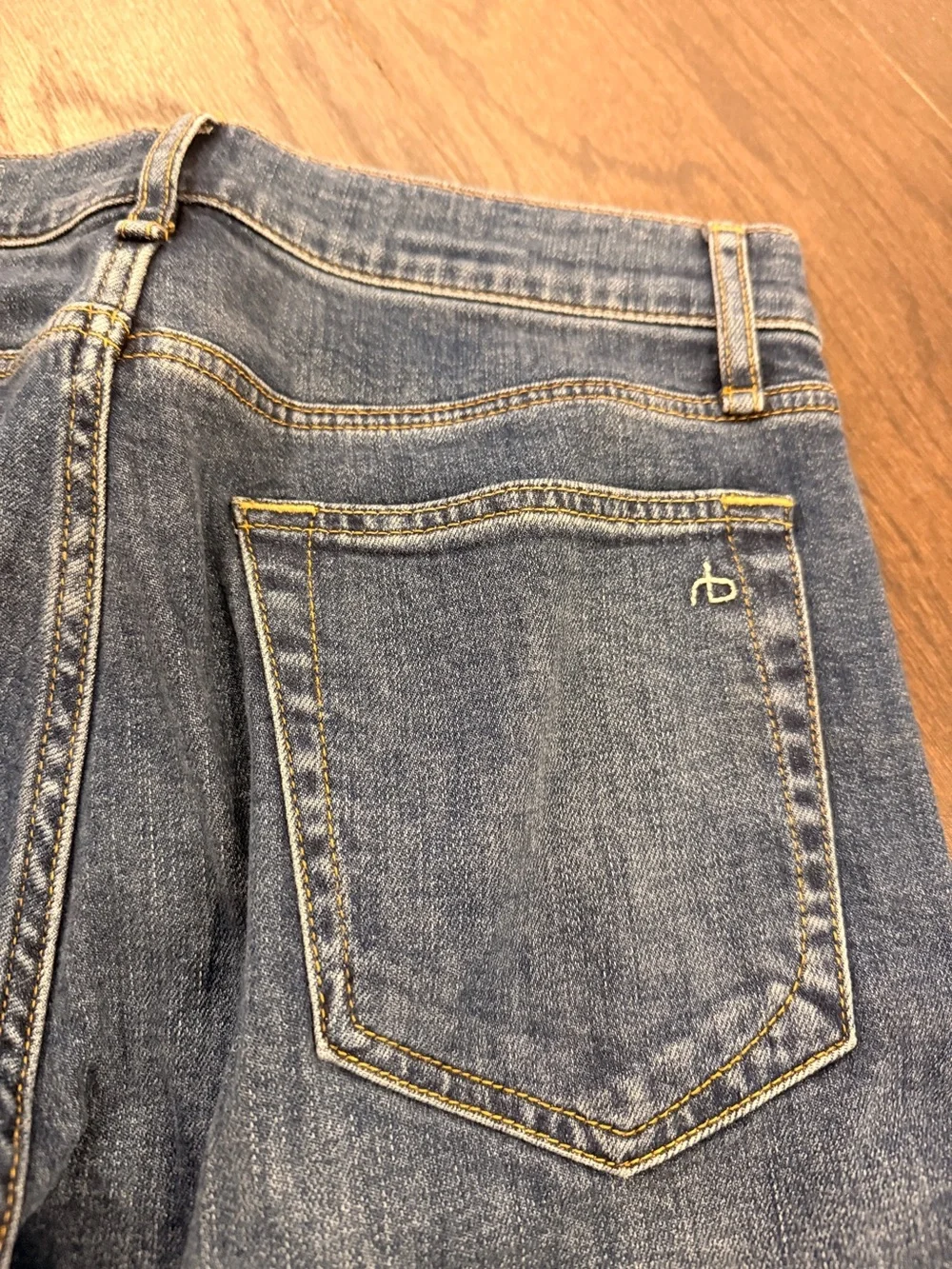 rag & bone Men's Slim Straight Jeans in Medium Blue Wash